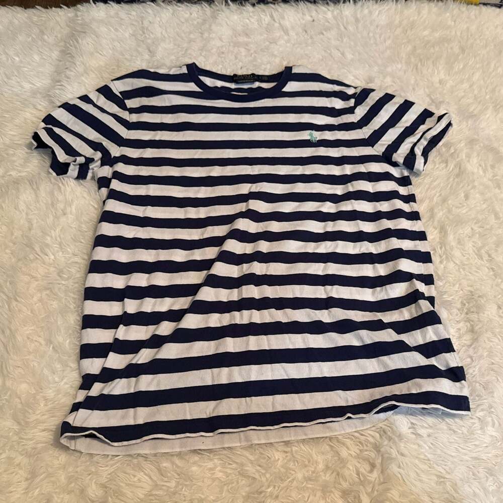 Polo Ralph Lauren Women's Short Sleeve‎ Navy and White Striped T-Shirt